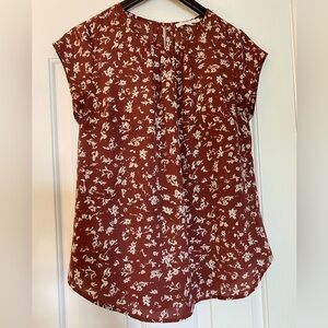 Fun2fun cap sleeve blouse, burnt orange, medium